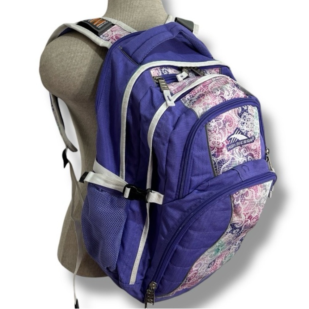 High Sierra Purple Swerve Backpack Lavender Delicate Lace White